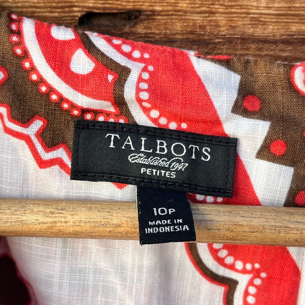 TALBOTS | Paisley Print Sleeveless Dress 10P - Picture 3 of 6